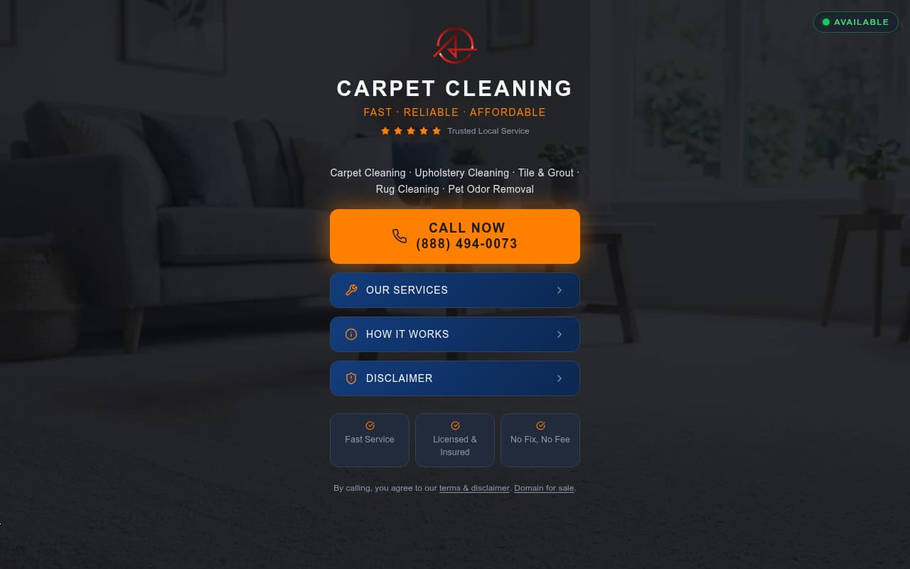 Capitol Carpet Cleaning website screenshot