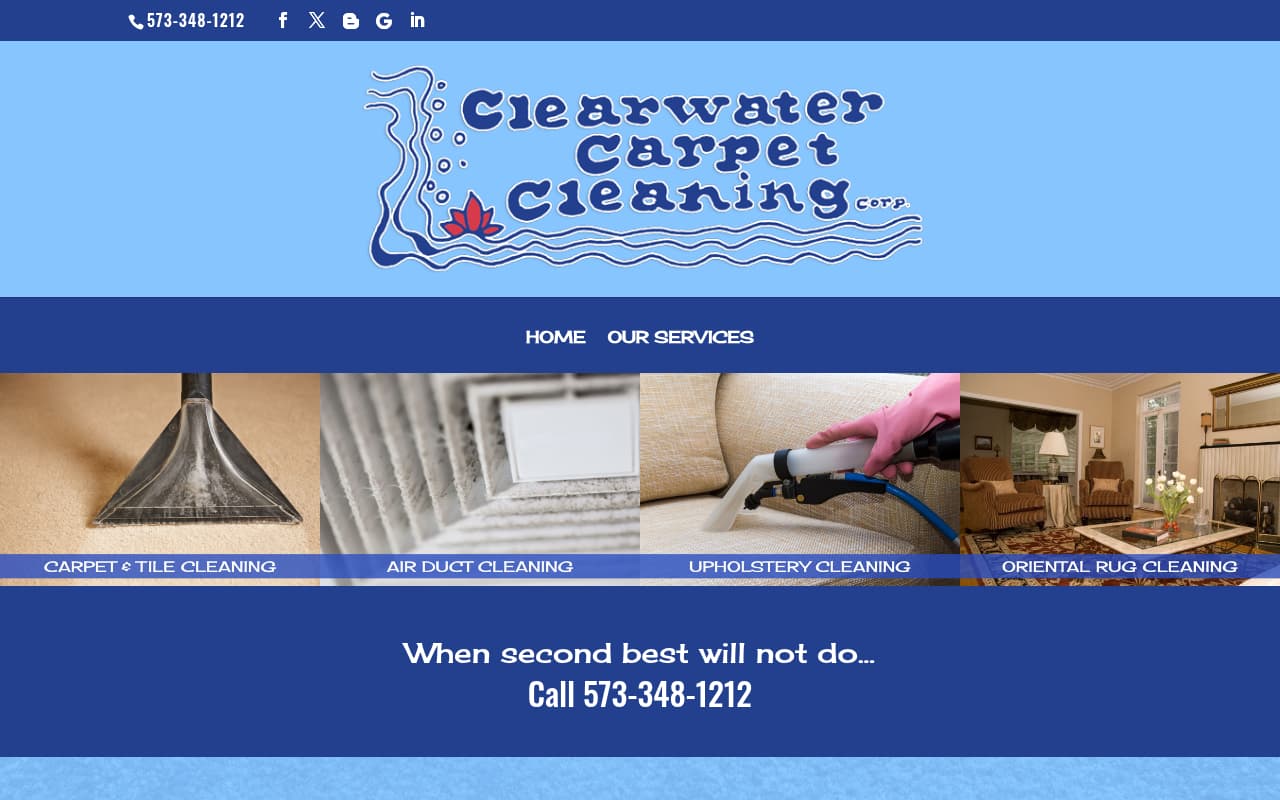 Clearwater Carpet Cleaning website screenshot