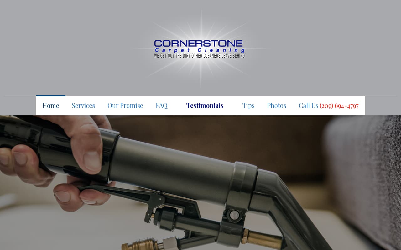 Cornerstone Carpet Cleaning website screenshot
