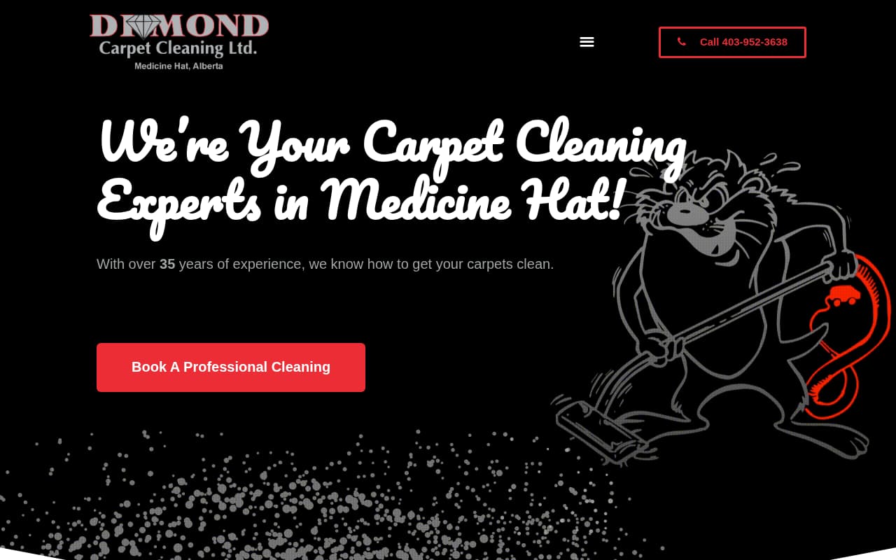 Diamond Carpet Cleaning website screenshot