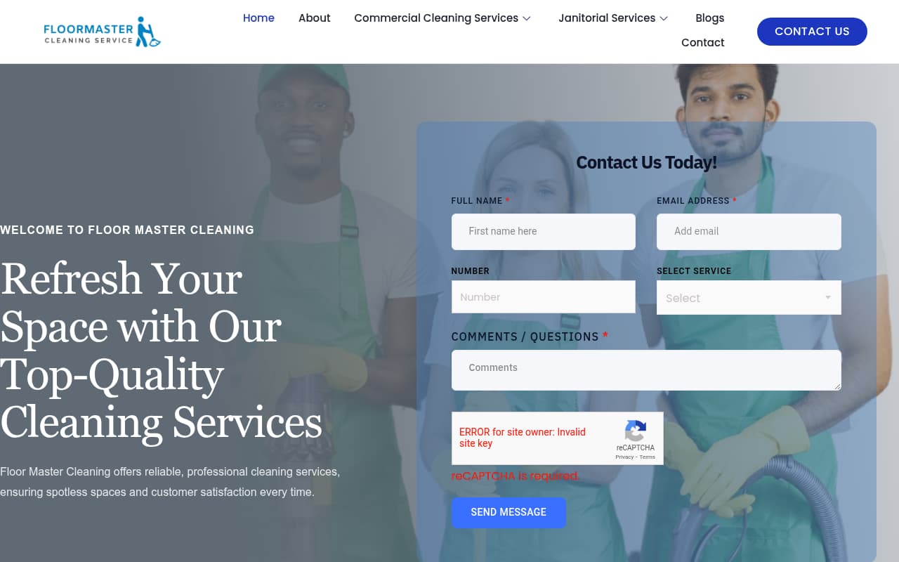 FloorMaster Cleaning website screenshot