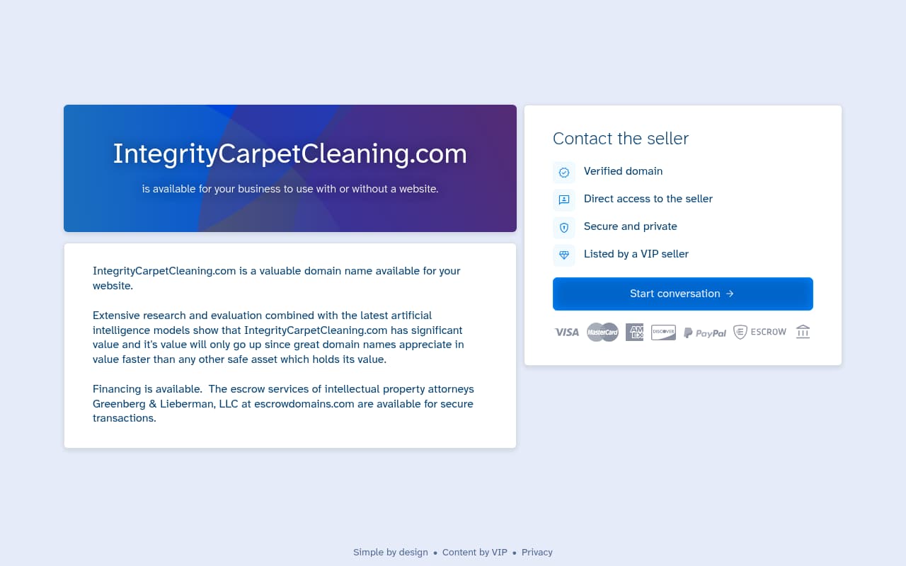 Integrity Carpet Cleaning website screenshot