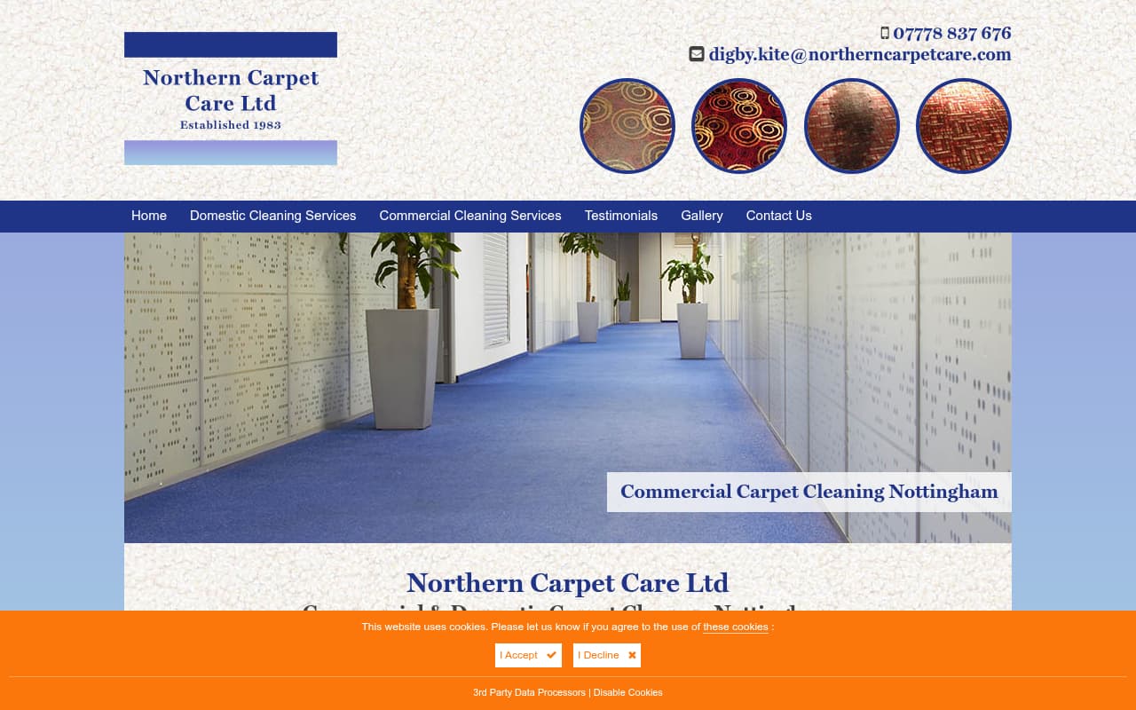 Northern Carpet Care website screenshot