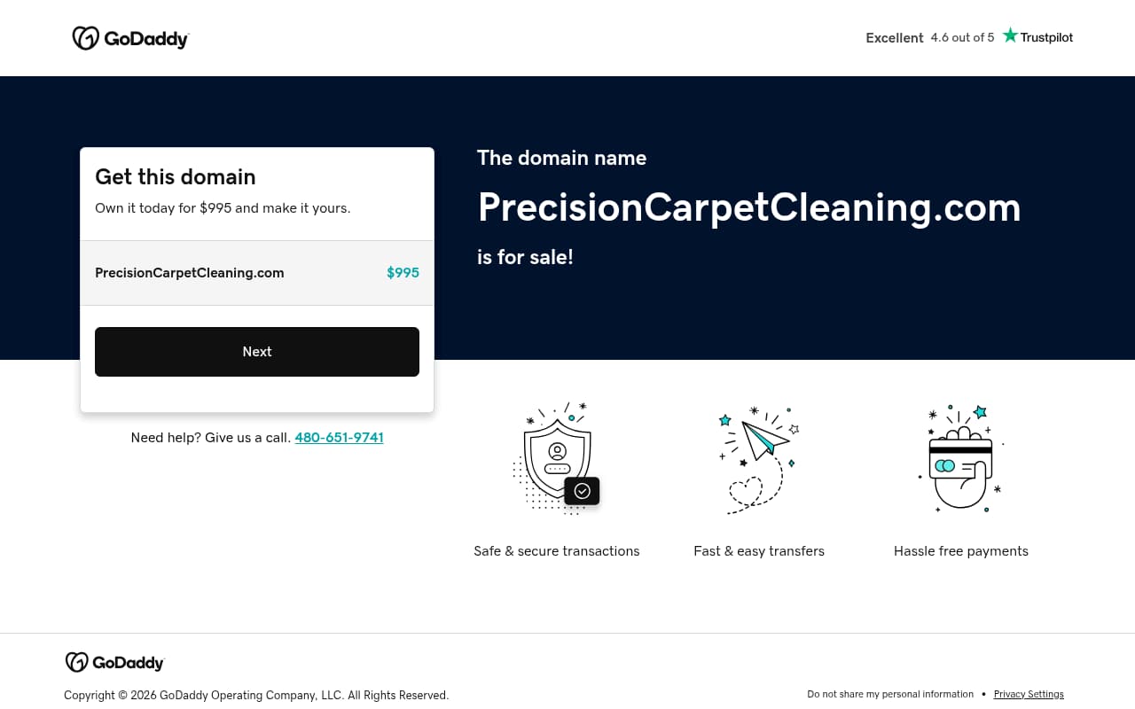 Precision Carpet Cleaning website screenshot