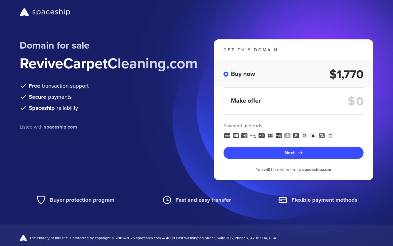 Revive Carpet Cleaning website screenshot