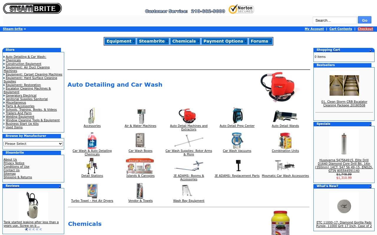 Steambrite Carpet Cleaning website screenshot