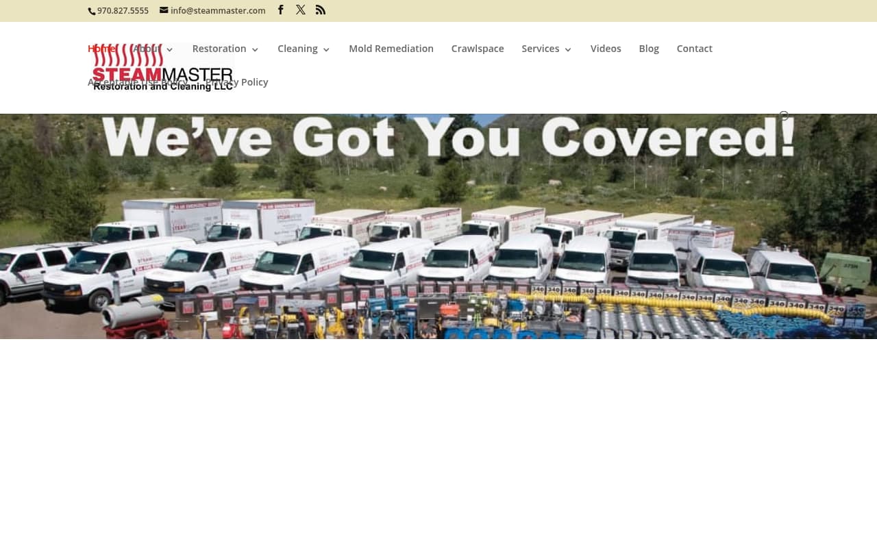 SteamMaster Restoration website screenshot