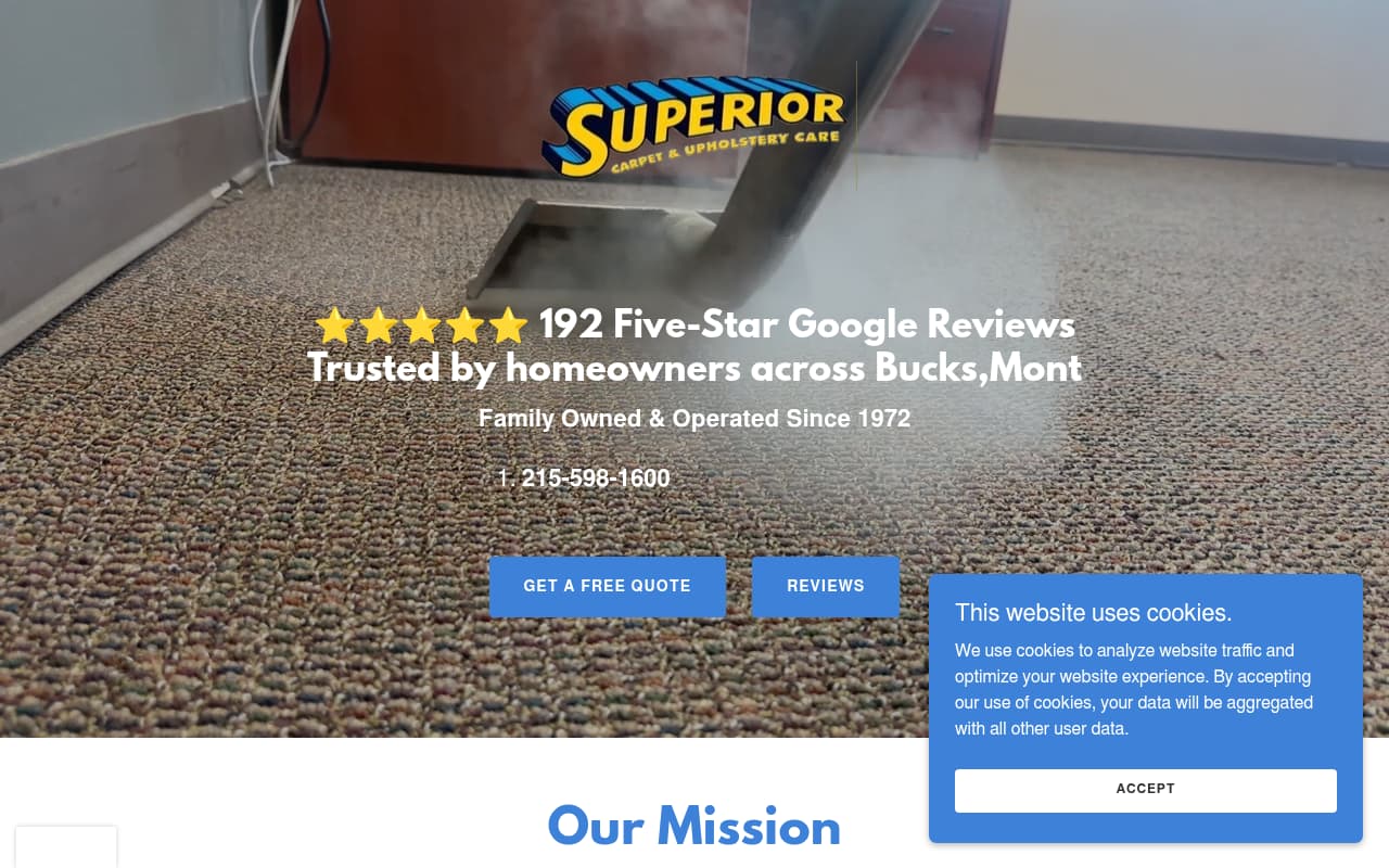 Superior Carpet Care website screenshot