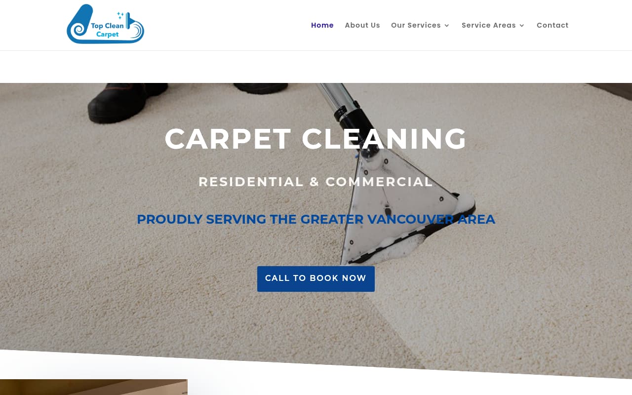 TopClean Carpet Care website screenshot