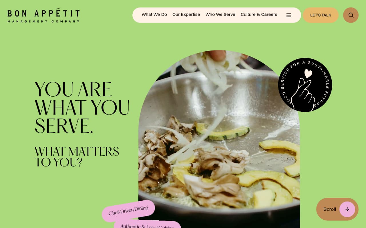 Bon Appétit Management website screenshot
