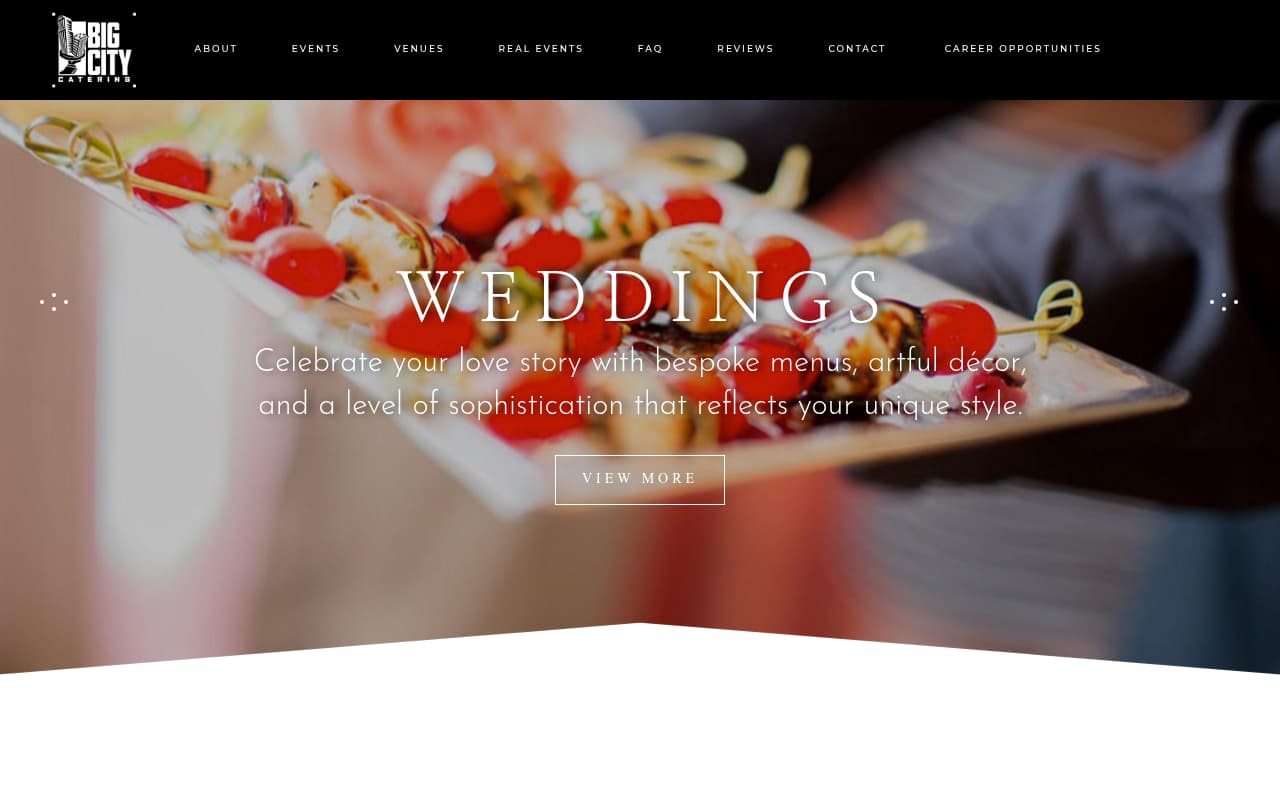 Big City Catering website screenshot