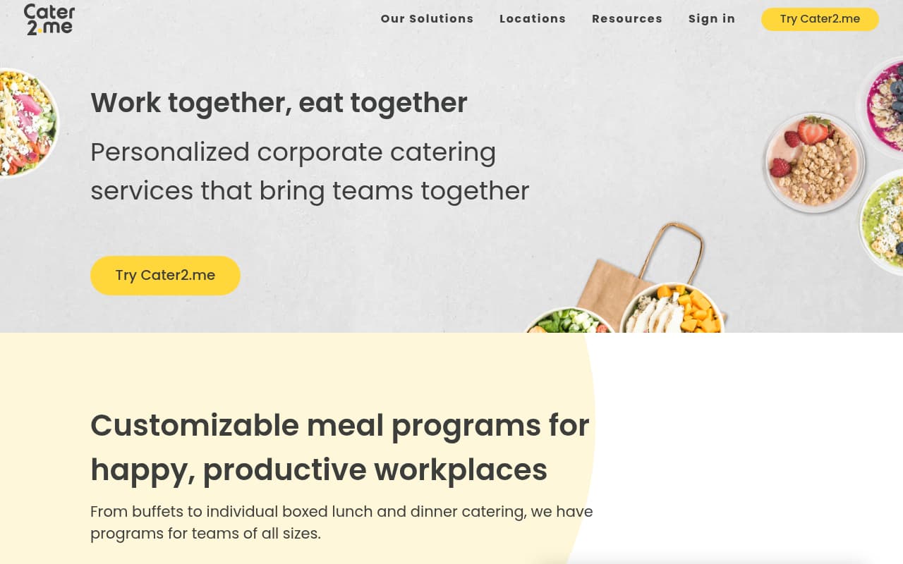 Cater2.me website screenshot