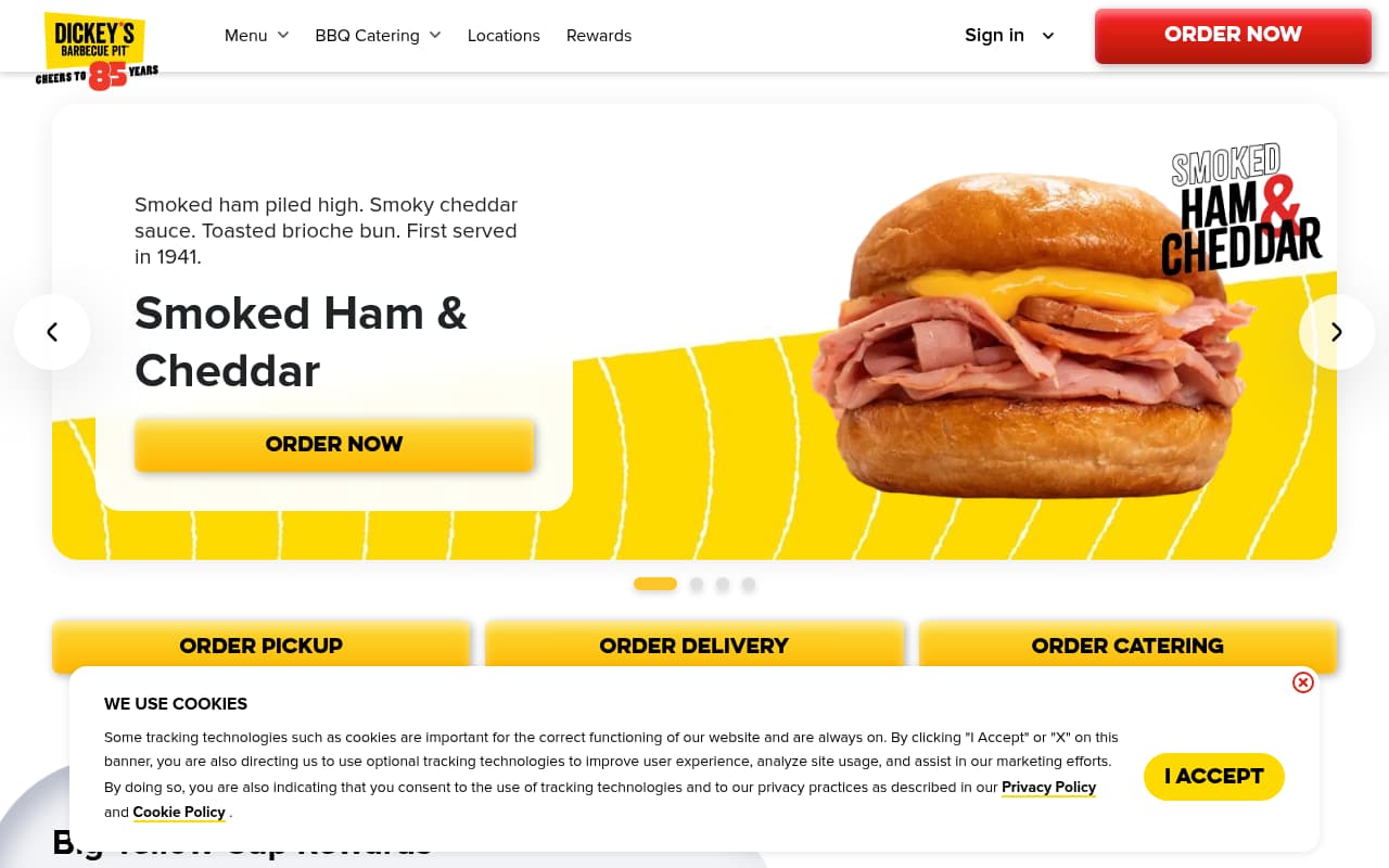 Dickey's BBQ Catering website screenshot