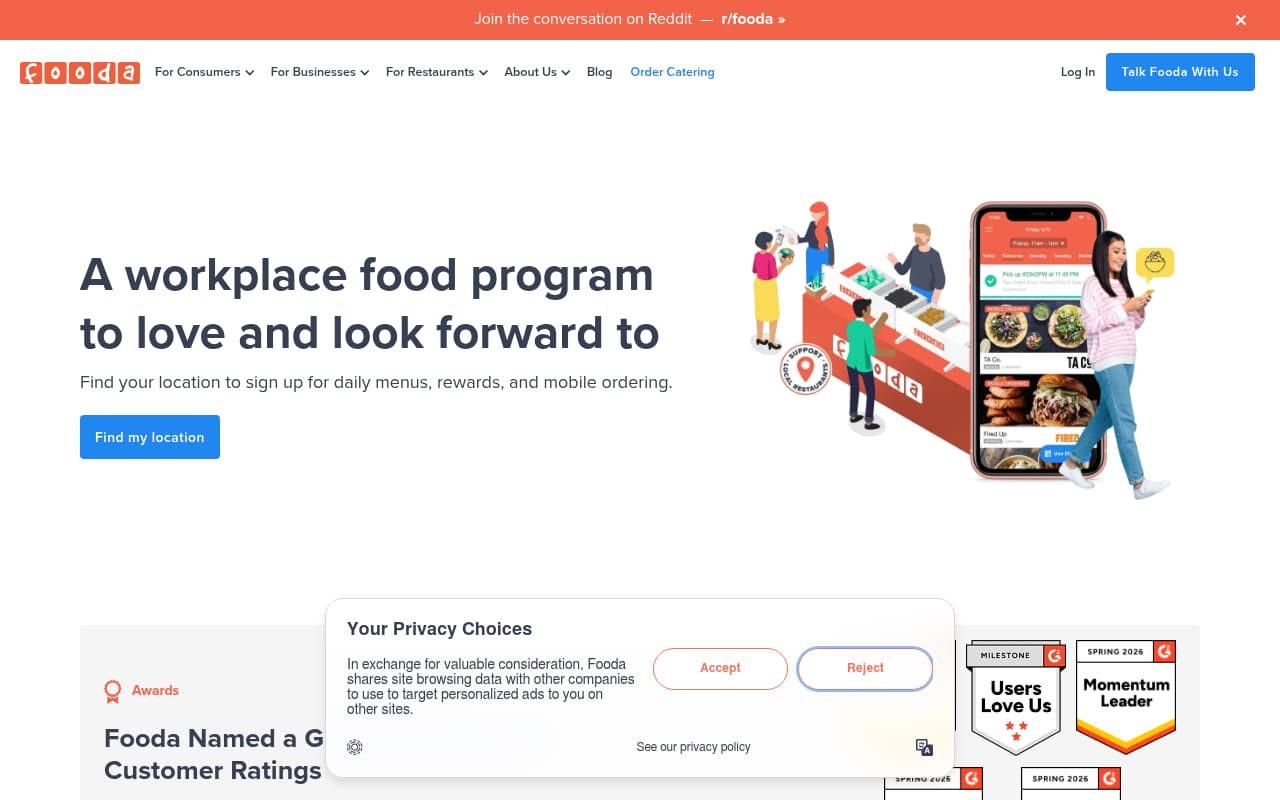 Fooda website screenshot