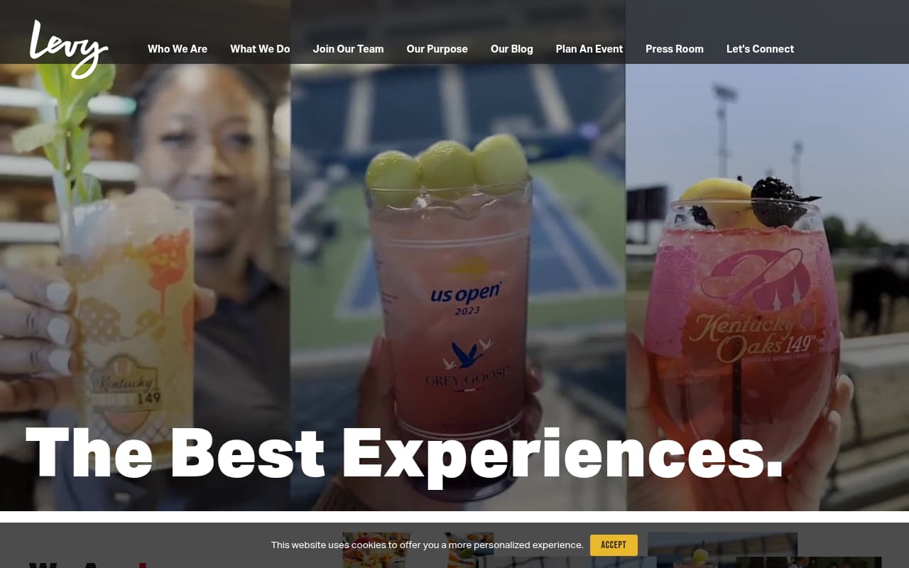 Levy Restaurants website screenshot