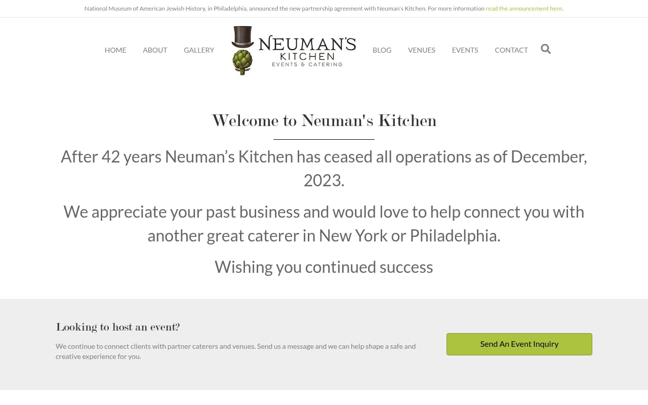 Neuman's Kitchen website screenshot