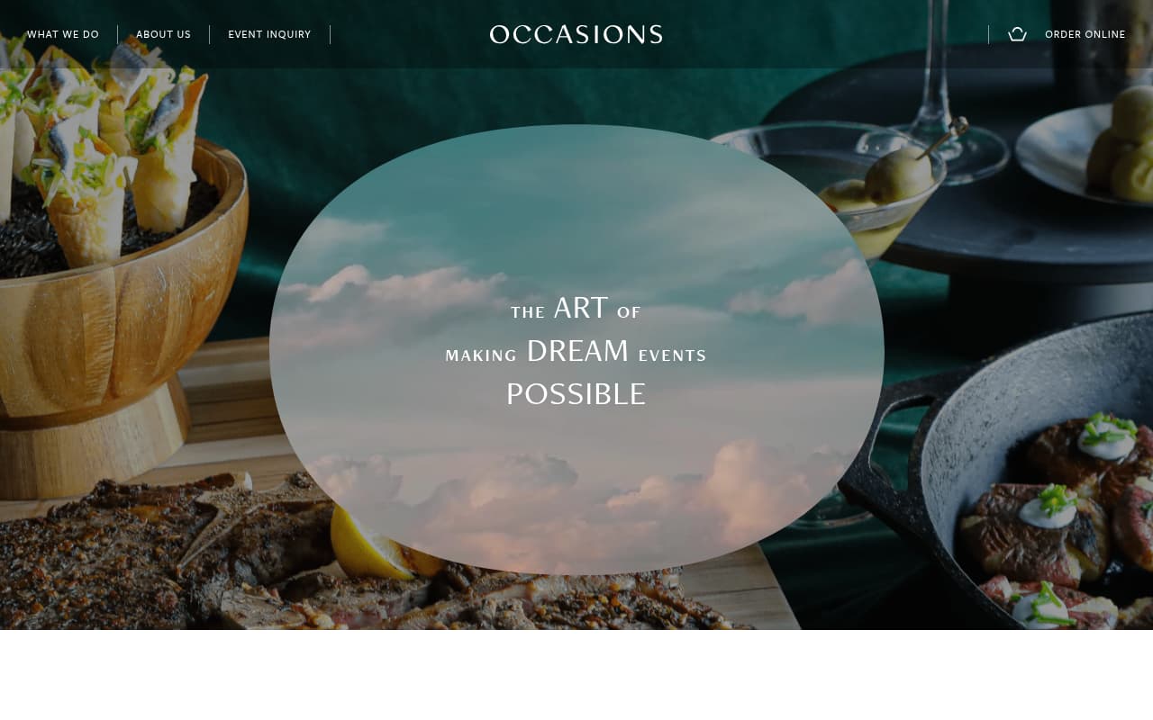 Occasions Caterers website screenshot