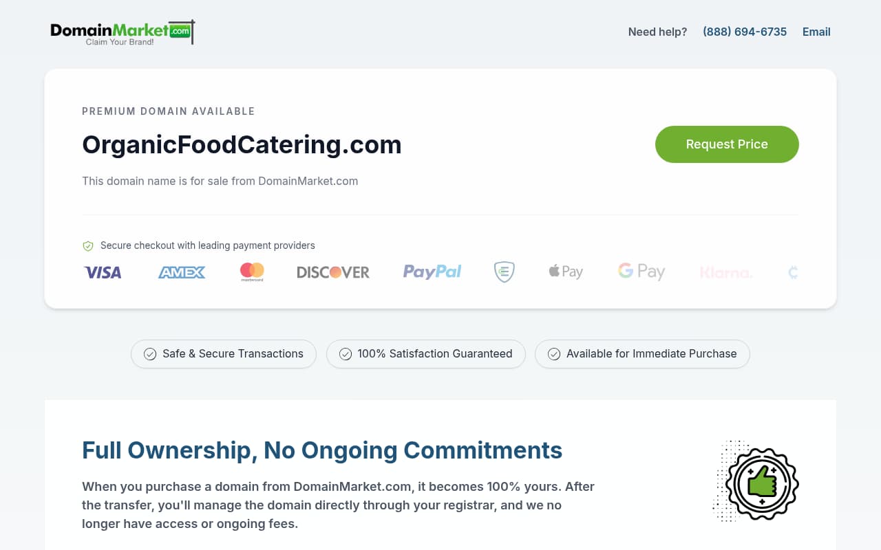 Organic Food Catering website screenshot