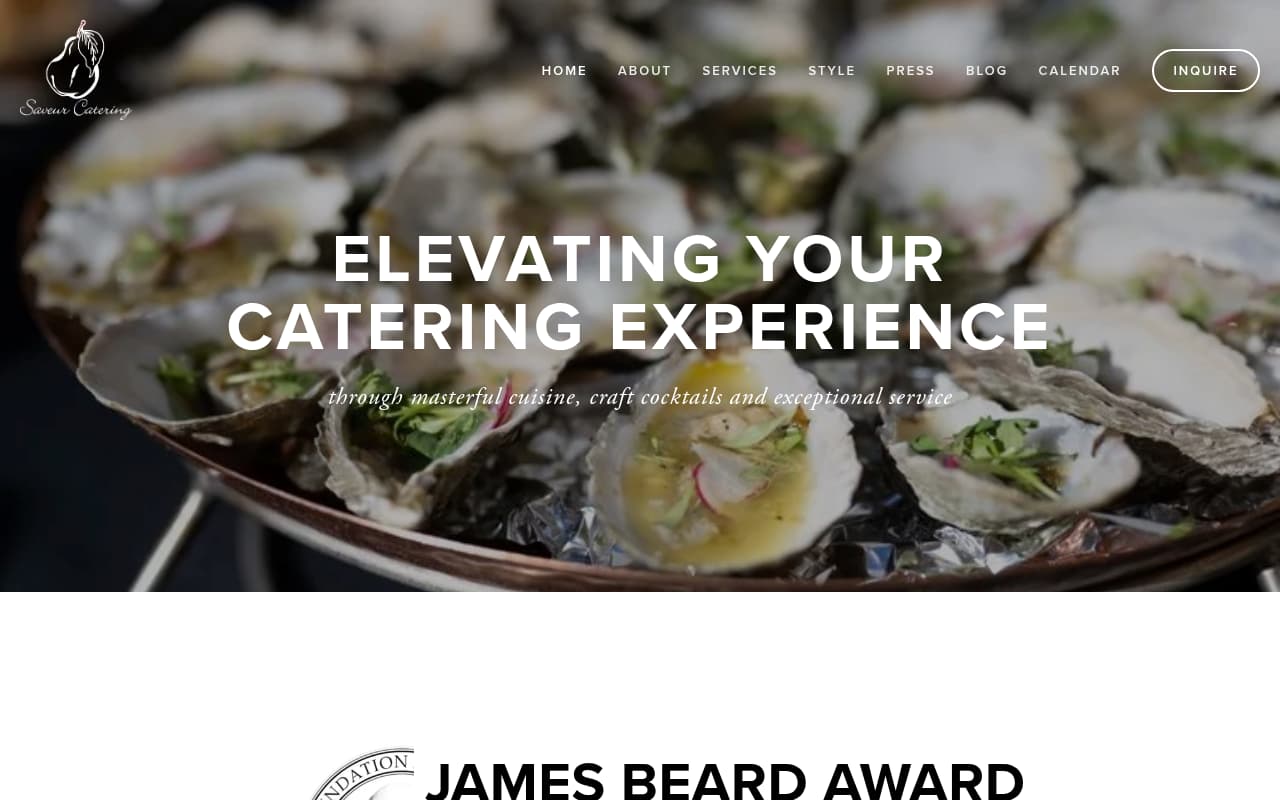 Saveur Catering website screenshot