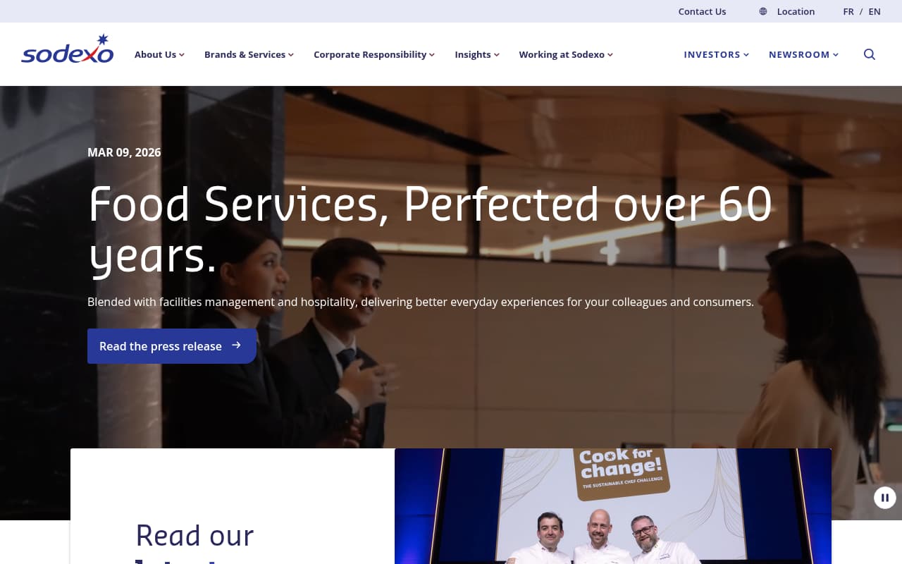 Sodexo Catering website screenshot