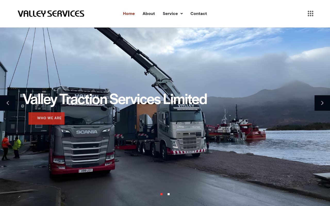 Valley Services Co. website screenshot