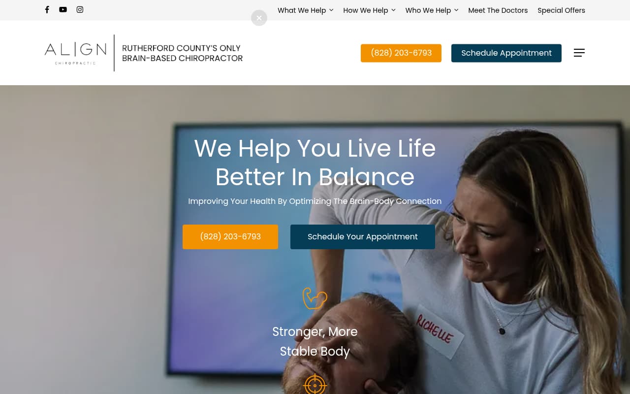 Align Chiropractic website screenshot