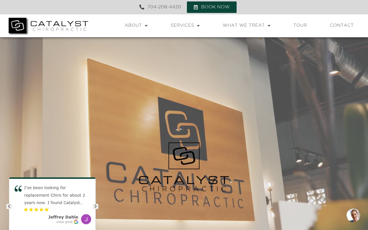 Catalyst Chiropractic website screenshot