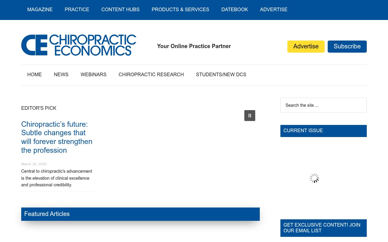 Chiropractic Economics website screenshot