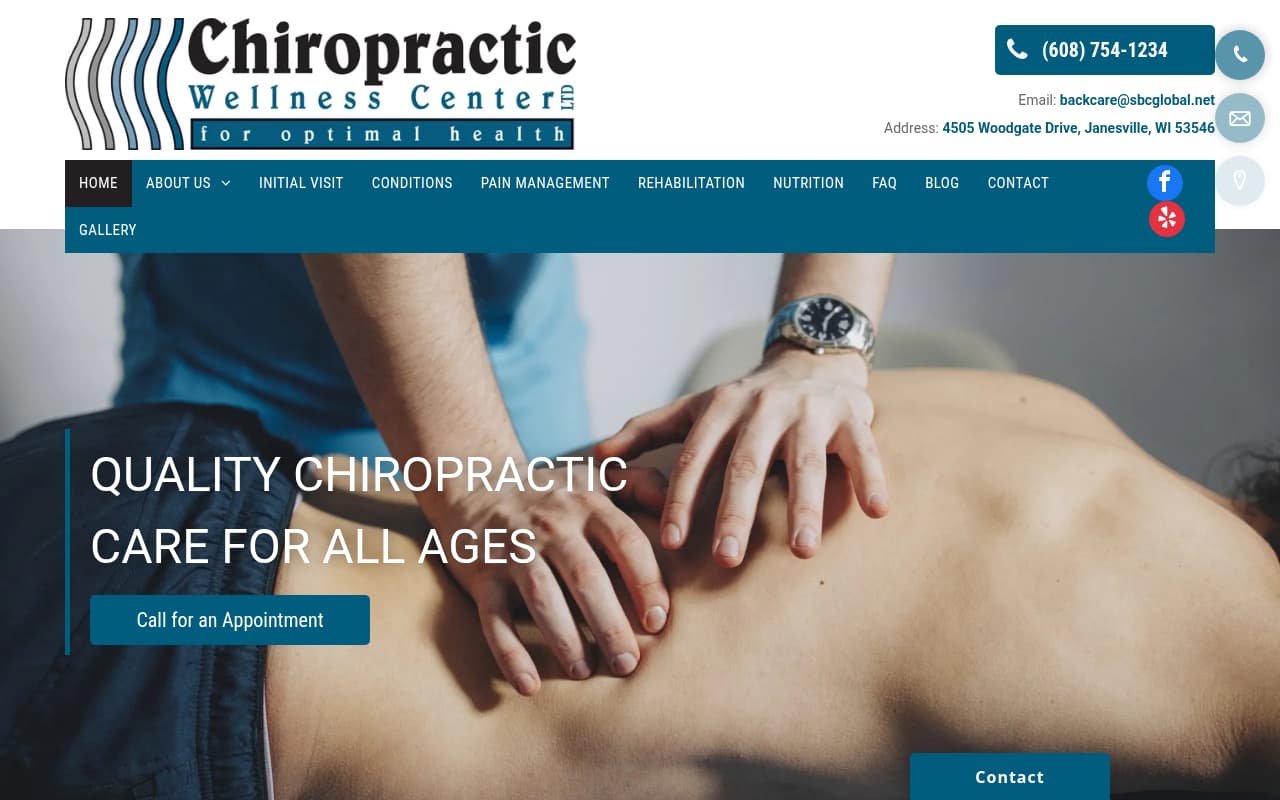 Chiropractic Wellness Center website screenshot
