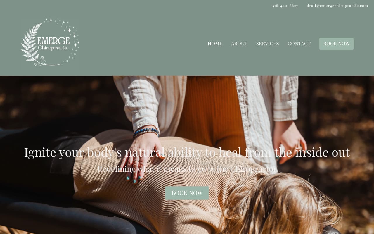 Emerge Chiropractic website screenshot