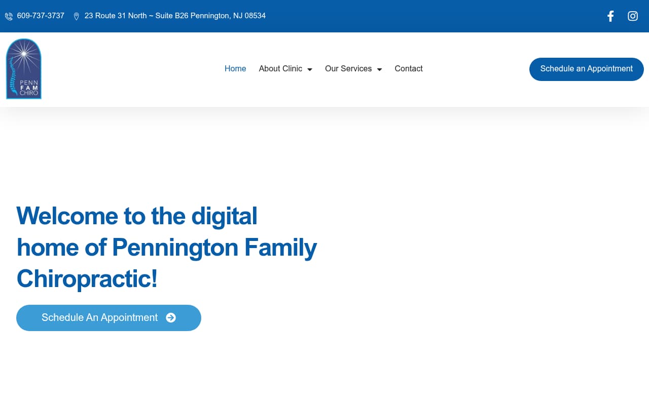 Family Chiropractic website screenshot