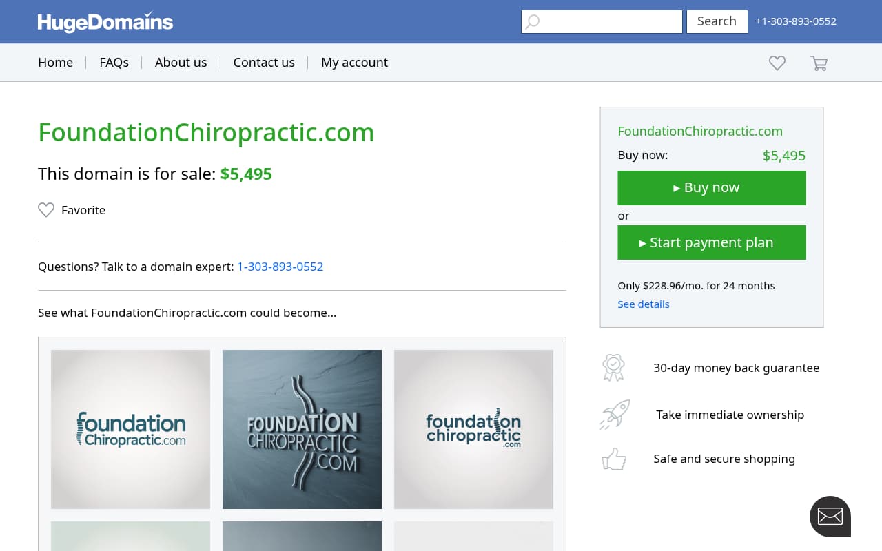 Foundation Chiropractic website screenshot