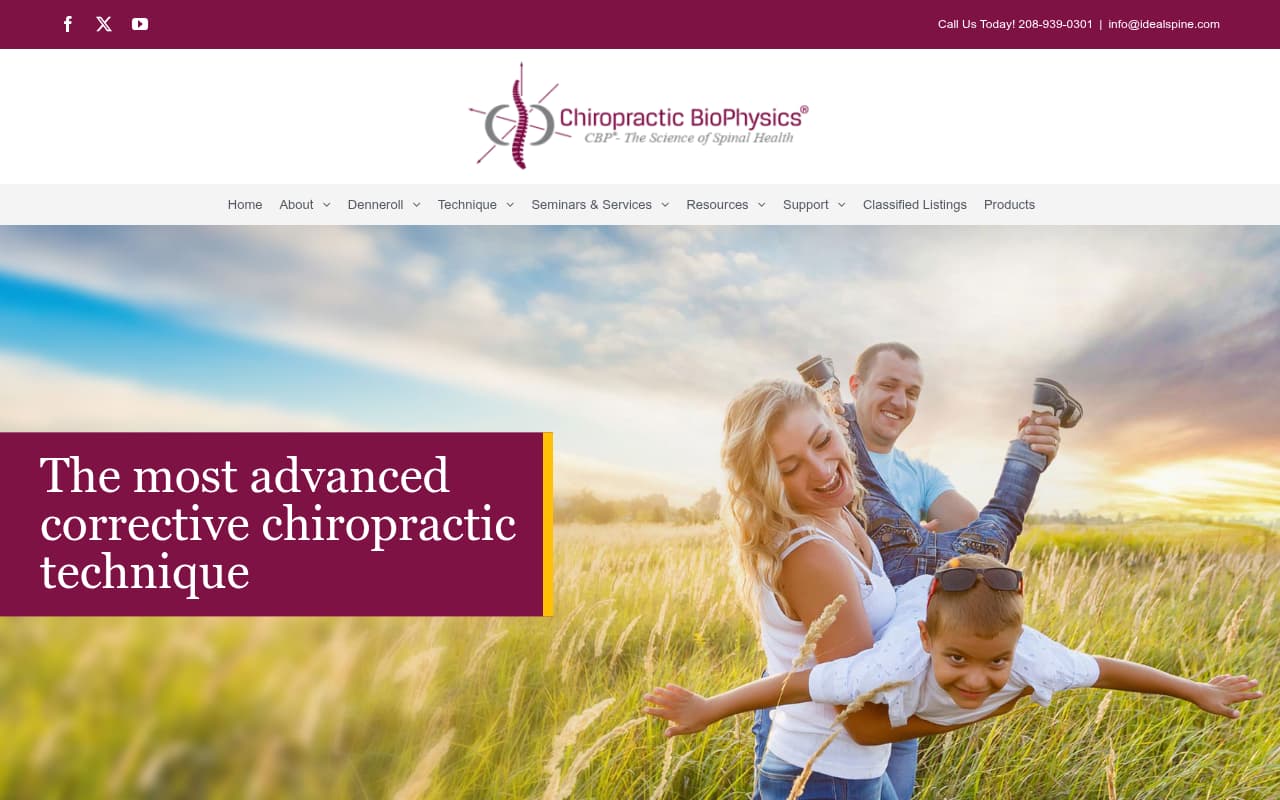 Chiropractic BioPhysics website screenshot