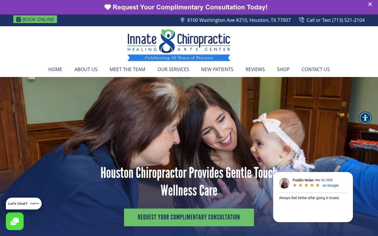 Innate Chiropractic website screenshot