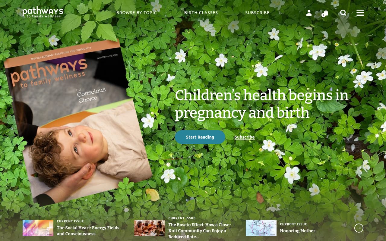 Pathways to Family Wellness website screenshot