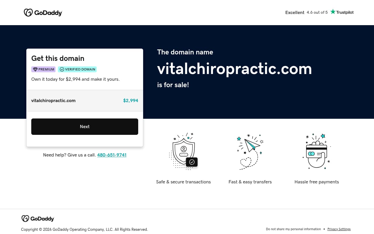 Vital Chiropractic website screenshot