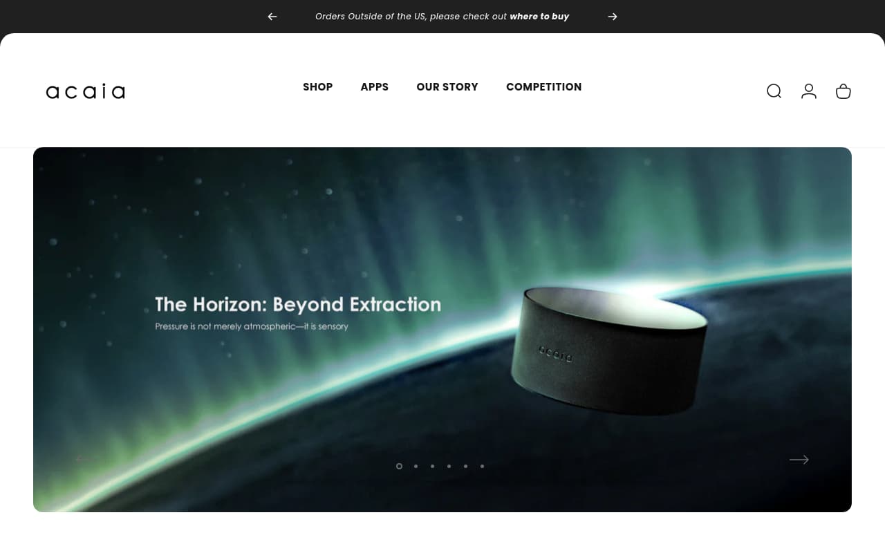 Acaia Coffee website screenshot