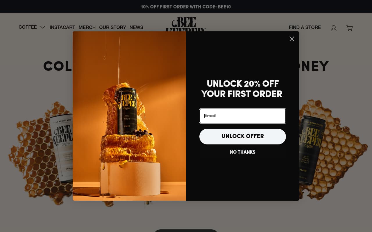 Beekeeper Coffee website screenshot