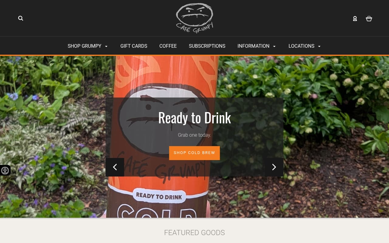 Cafe Grumpy website screenshot
