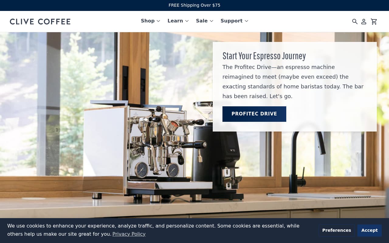 Clive Coffee website screenshot