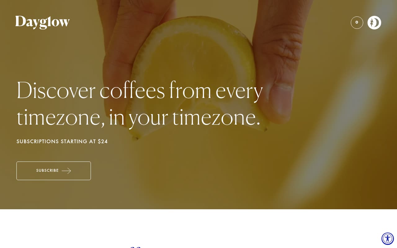 Dayglow Coffee website screenshot