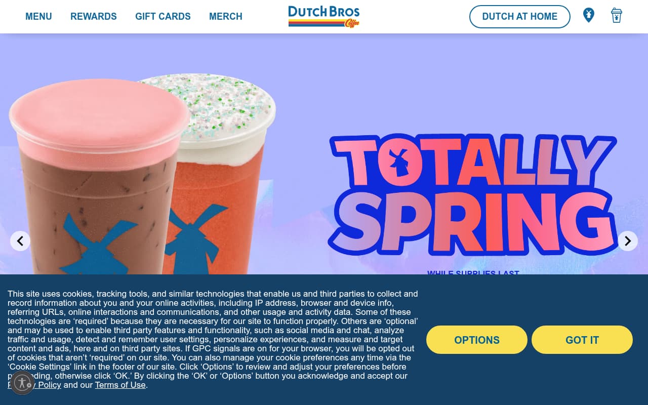 Dutch Bros Coffee website screenshot
