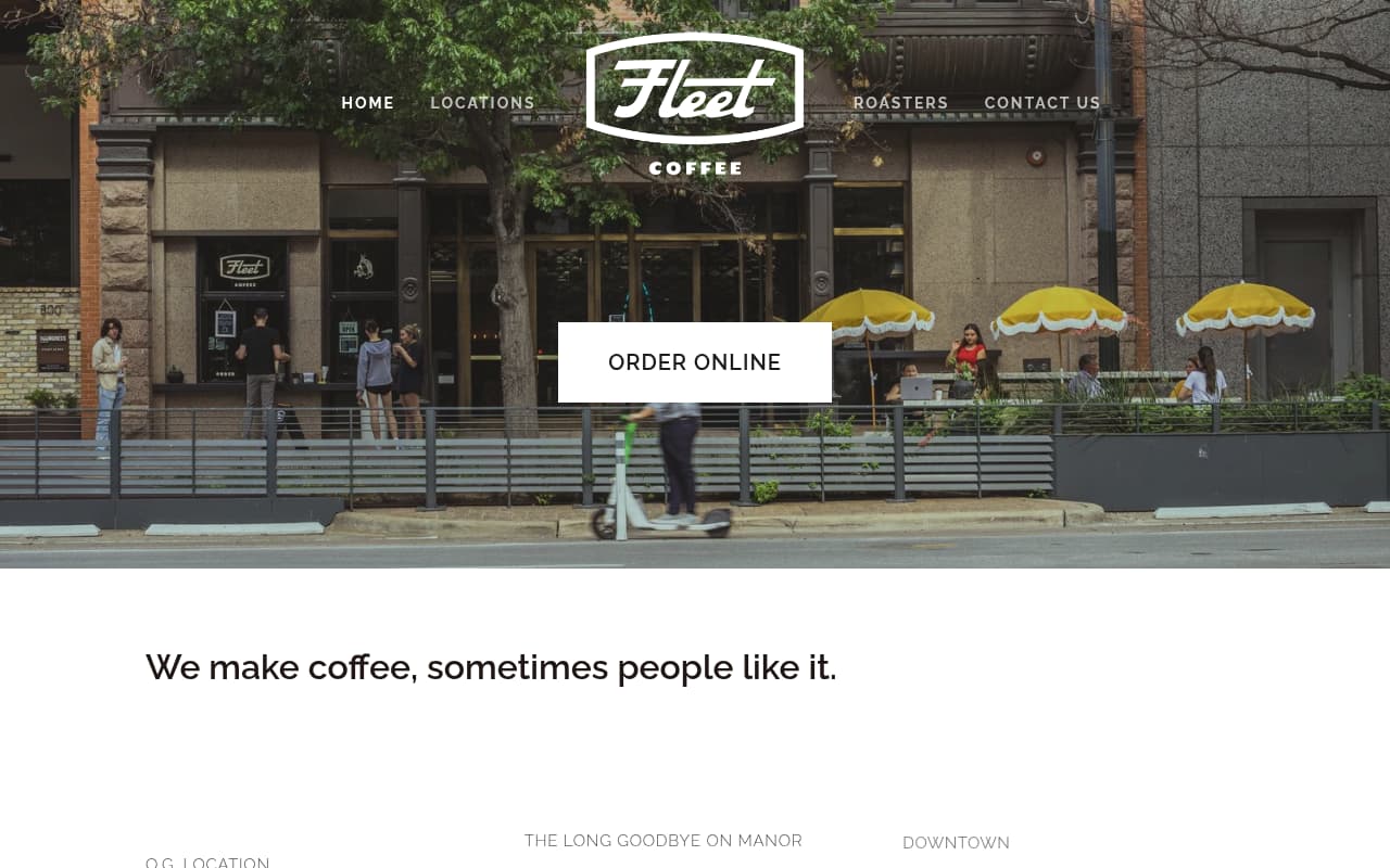 Fleet Coffee website screenshot