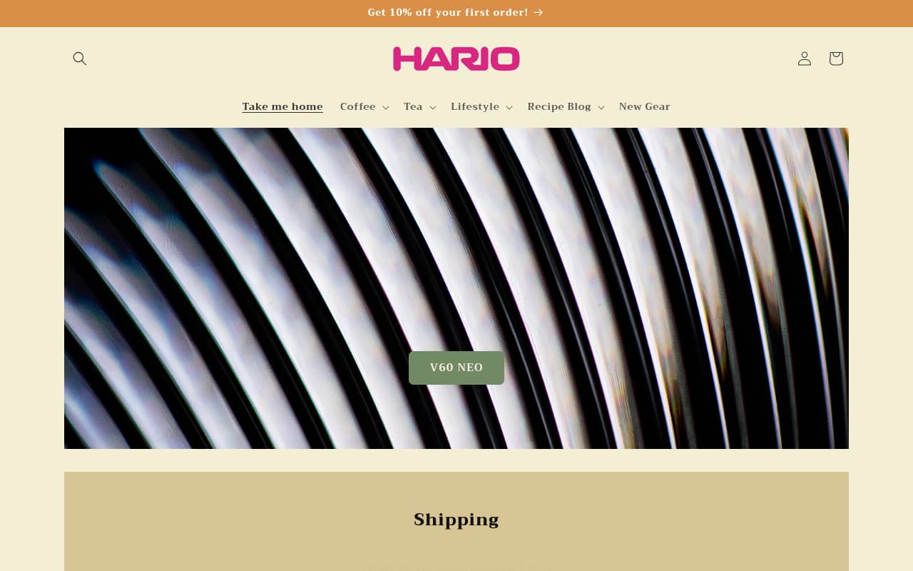 Hario USA website screenshot