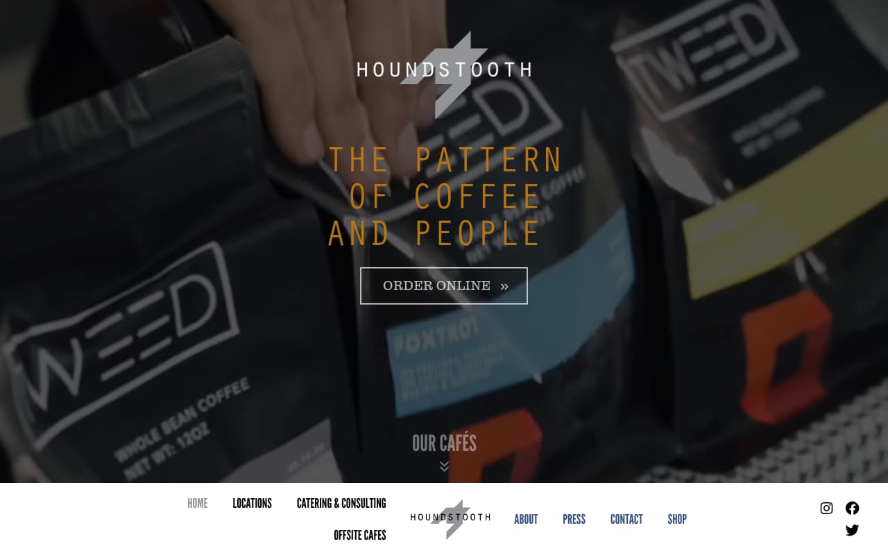 Houndstooth Coffee website screenshot