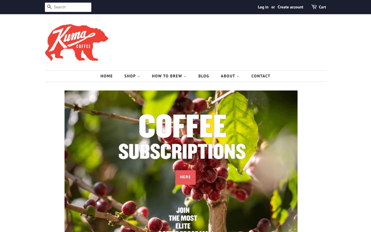 Kuma Coffee website screenshot