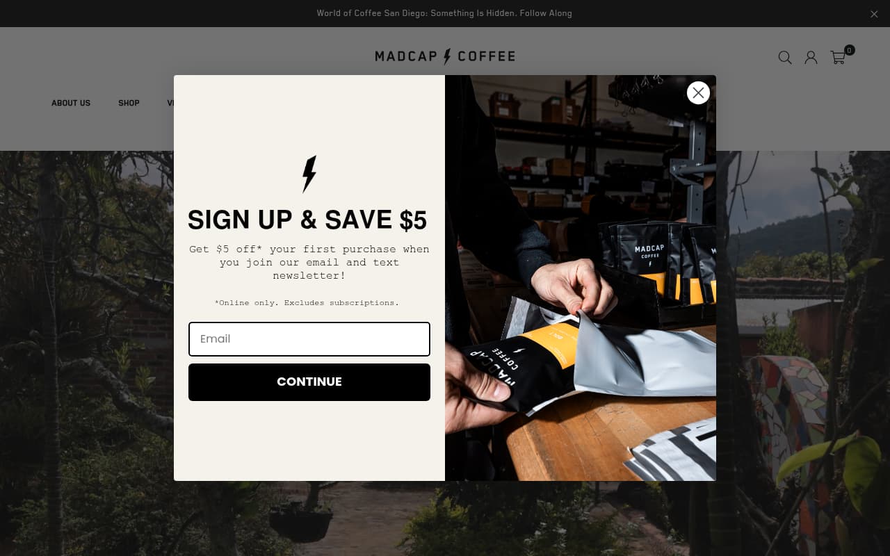 Madcap Coffee website screenshot