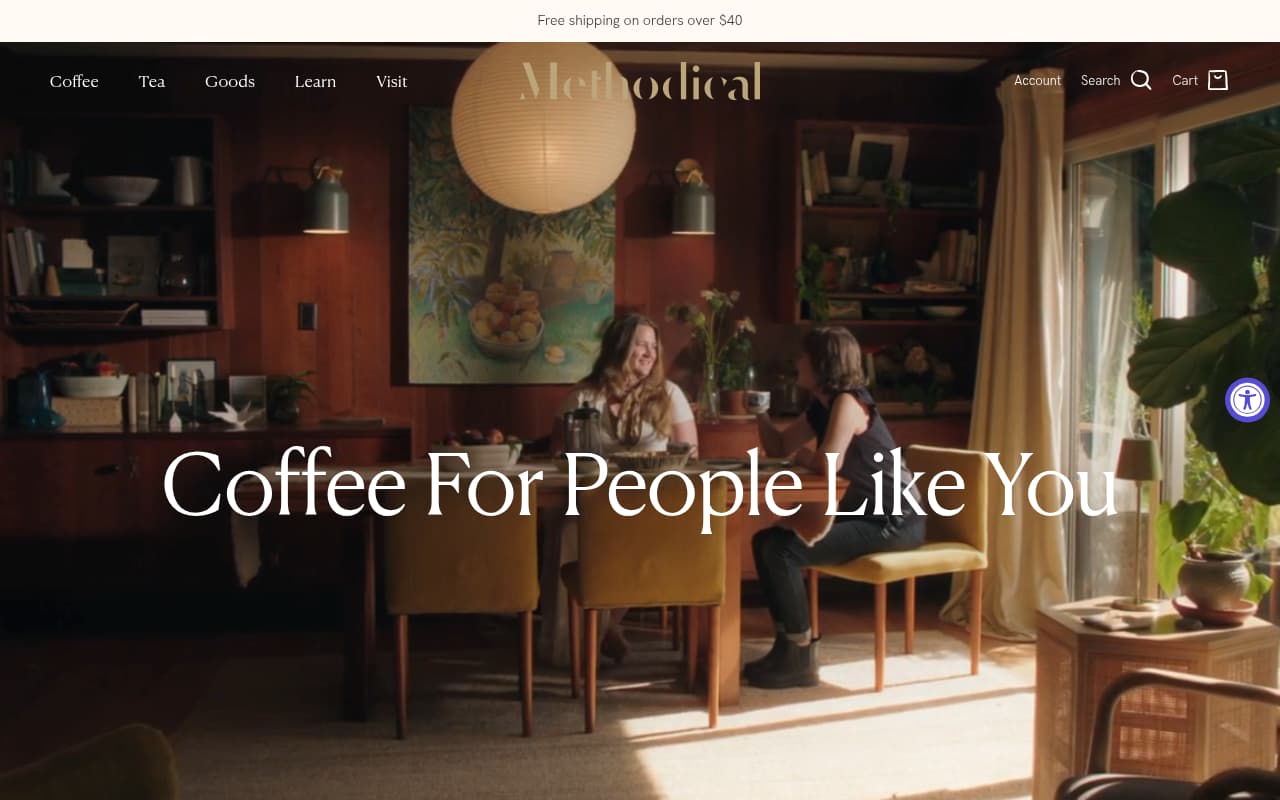 Methodical Coffee website screenshot