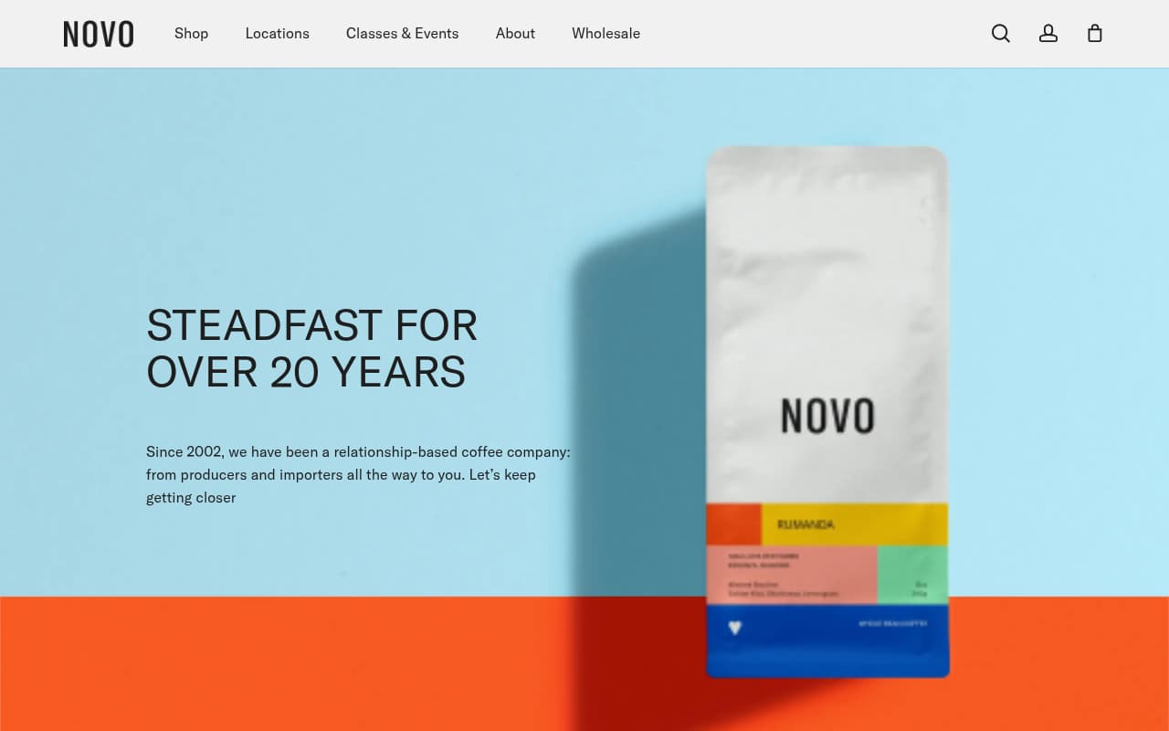 Novo Coffee website screenshot