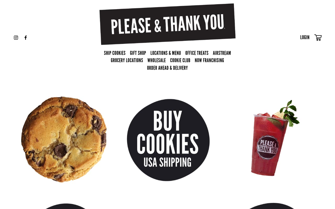 Please & Thank You website screenshot